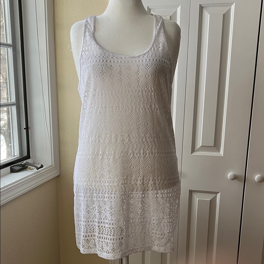 White Crochet Swim Coverup